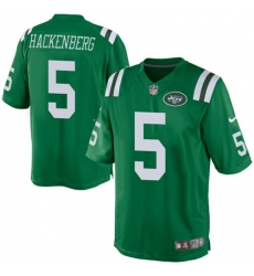 Nike Jets #5 Christian Hackenberg Green Mens Stitched NFL Elite Rush Jersey