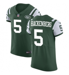 Nike Jets #5 Christian Hackenberg Green Team Color Mens Stitched NFL Vapor Untouchable Elite Jersey 24