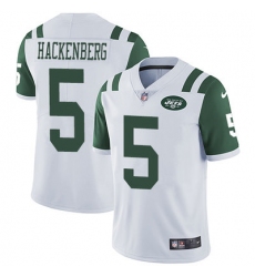 Nike Jets #5 Christian Hackenberg White Mens Stitched NFL Vapor Untouchable Limited Jersey