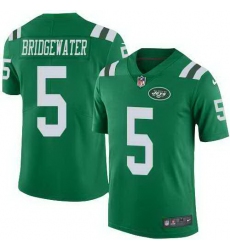 Nike Jets 5 Teddy Bridgewater Green Color Rush Limited Jersey