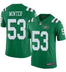 Nike Jets 53 Kevin Minter Green Color Rush Limited Jersey