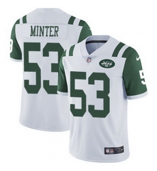 Nike Jets #53 Kevin Minter White Mens Stitched NFL Vapor Untouchable Limited Jersey