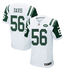 Nike Jets #56 Demario Davis White Mens Stitched NFL Elite Jersey