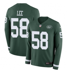 Nike Jets #58 Darron Lee Green Team Color Men Stitched NFL Limited Therma Long Sleeve Jersey