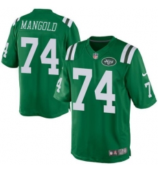 Nike Jets #74 Nick Mangold Green Mens Stitched NFL Elite Rush Jersey
