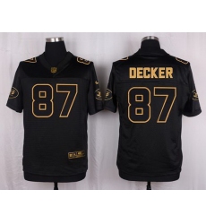 Nike Jets #87 Eric Decker Black Mens Stitched NFL Elite Pro Line Gold Collection Jersey