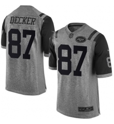 Nike Jets #87 Eric Decker Gray Mens Stitched NFL Limited Gridiron Gray Jersey