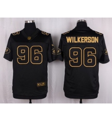 Nike Jets #96 Muhammad Wilkerson Black Mens Stitched NFL Elite Pro Line Gold Collection Jersey