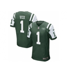 Nike New York Jets 1 Michael Vick Green Elite NFL Jersey