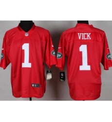 Nike New York Jets 1 Michael Vick Red Elite QB Fashion NFL Jersey