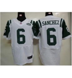 Nike New York Jets 6 Mark Sanchez White Elite NFL Jersey