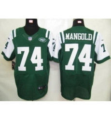 Nike New York Jets 74 Nick Mangold Green Elite NFL Jersey