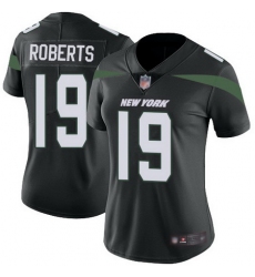 Jets 19 Andre Roberts Black Alternate Womens Stitched Football Vapor Untouchable Limited Jersey