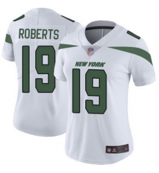 Jets 19 Andre Roberts White Womens Stitched Football Vapor Untouchable Limited Jersey