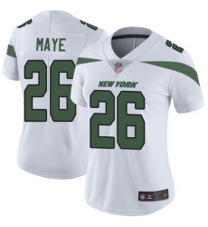 Jets 26 Marcus Maye White Womens Stitched Football Vapor Untouchable Limited Jersey