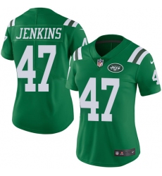 Nike Jets #47 Jordan Jenkins Green Womens Stitched NFL Limited Rush Jersey