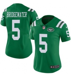 Nike Jets #5 Teddy Bridgewater Green Womens Stitched NFL Limited Rush Jersey