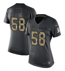 Nike Jets #58 Darron Lee Black Womens Stitched NFL Limited 2016 Salute to Service Jersey