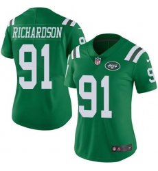 Nike Jets #91 Sheldon Richardson Green Womens Stitched NFL Limited Rush Jersey