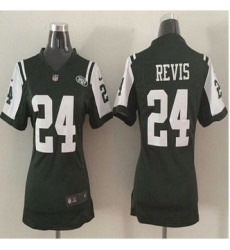 Women New New York Jets #24 Darrelle Revis Green Team Color Stitched NFL Elite Jersey