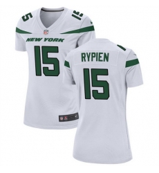 Women New York Jets 15 Brett Rypien White Stitched Football Jersey 28Run Small 29