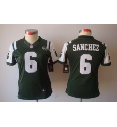 Women New York Jets #6 Sanchez Green Color[NIKE LIMITED Jersey]