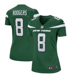 Women New York Jets 8 Aaron Rodgers Green Stitched Game Football Jersey