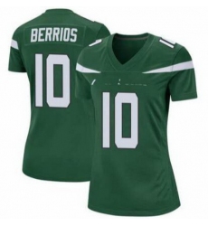 Women New York Jets Braxton Berrios #10 Green Vapor Limited Stitched Football Jersey