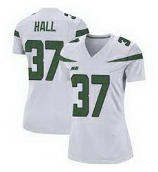 Women New York Jets Bryce Hall #37 White Vapor Limited Stitched Football Jersey