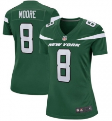 Women New York Jets Elijah Moore #8 Green Vapor Limited Stitched Football Jersey