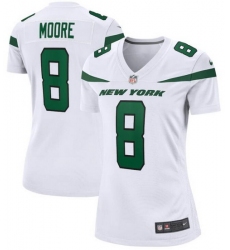 Women New York Jets Elijah Moore #8 White Vapor Limited Stitched Football Jersey