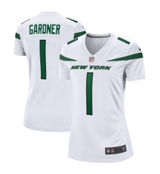 Women New York Jets Sauce Gardner #1 White Vapor Untouchable Limited Jersey