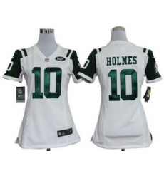 Women Nike New York Jets 10# Holmes White Jersey