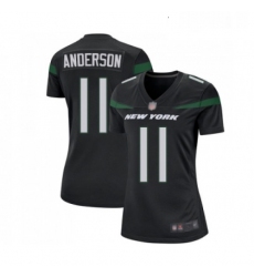 Womens New York Jets 11 Robby Anderson Game Black Alternate Football Jersey