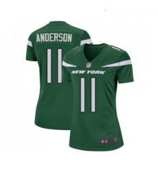 Womens New York Jets 11 Robby Anderson Game Green Team Color Football Jersey
