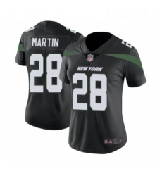 Womens New York Jets 28 Curtis Martin Black Alternate Vapor Untouchable Limited Player Football Jersey