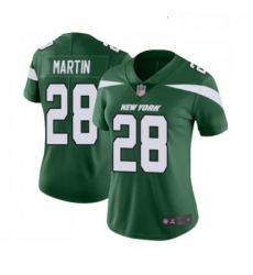 Womens New York Jets 28 Curtis Martin Green Team Color Vapor Untouchable Limited Player Football Jersey