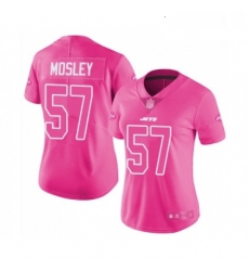 Womens New York Jets 57 CJ Mosley Limited Pink Rush Fashion Football Jersey