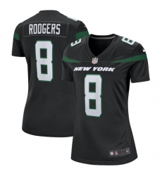 Women's New York Jets #8 Aaron Rodgers Black Stitched Game Football Jersey
