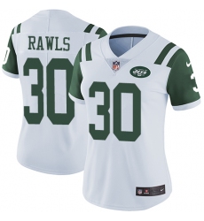 Womens Nike Jets #30 Thomas Rawls White Womens Stitched NFL Vapor Untouchable Limited Jersey