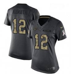 Womens Nike New York Jets 12 Joe Namath Limited Black 2016 Salute to Service NFL Jersey