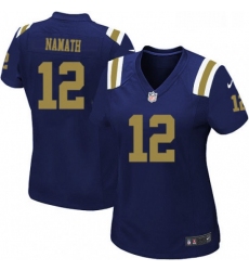 Womens Nike New York Jets 12 Joe Namath Limited Navy Blue Alternate NFL Jersey