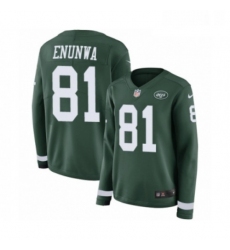 Womens Nike New York Jets 81 Quincy Enunwa Limited Green Therma Long Sleeve NFL Jersey