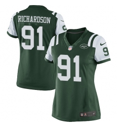 Women's Nike New York Jets #91 Sheldon Richardson Elite Green Team Color NFL Jersey