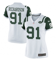 Women's Nike New York Jets #91 Sheldon Richardson Elite White NFL Jersey
