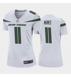 women denzel mims new york jets white game jersey 
