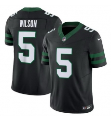 Youth New York Jets 5 Garrett Wilson Black 2024 F U S E Vapor Limited Stitched Jersey