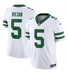 Youth New York Jets 5 Garrett Wilson White 2024 F U S E Vapor Limited Stitched Jersey