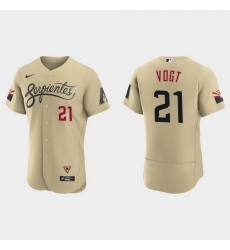 Arizona Diamondbacks 21 Stephen Vogt Men Nike 2021 City Connect Authentic MLB Jersey Gold