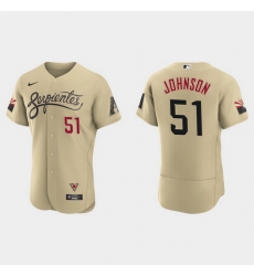 Arizona Diamondbacks 51 Randy Johnson Men Nike 2021 City Connect Authentic MLB Jersey Gold